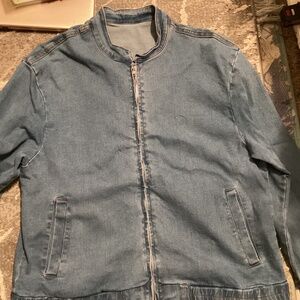 Zip up pocket denim (like) jacket medium wash